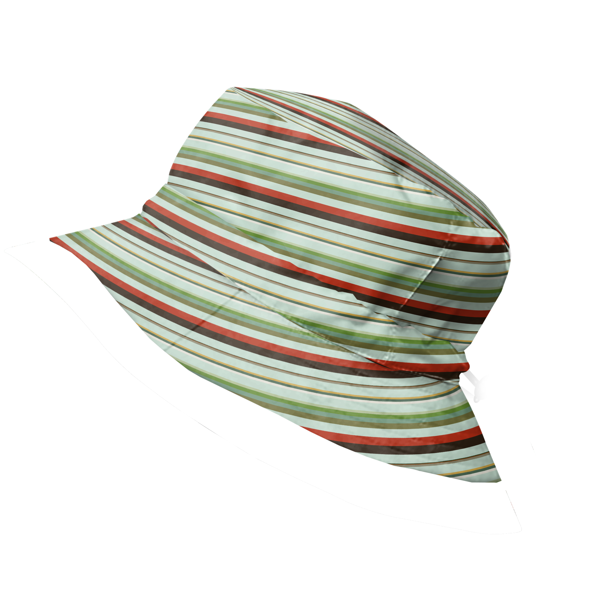 Forest Green Towel Bucket Hat with Green Striped Lining - Pakal